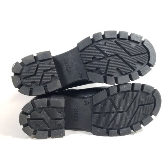 Guess Womens Black Chunky Heel Ankle Boots 10 All Man-Made Materials Rugged Sole - Picture 10 of 11